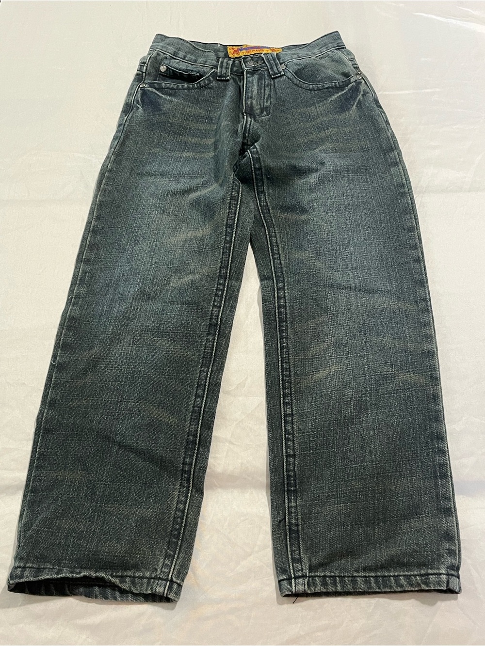 Fusai Kids Wide Straight Jeans in Faded Charcoal Size 8